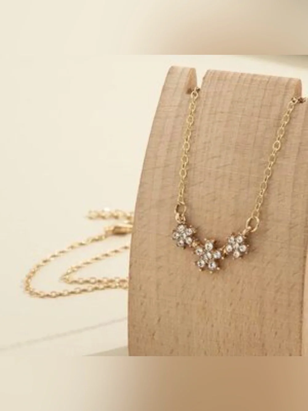 14k Plated CZ Flower Chain Necklace